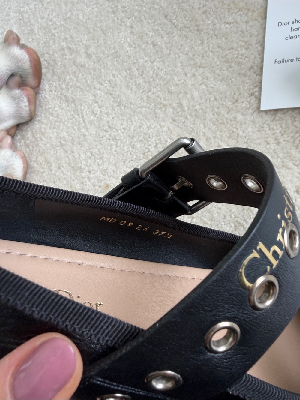 Dior Black Leather Mary Jane Flats with Buckle Straps - Picture 6 of 11